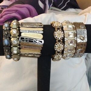Beautiful Gold and Silver Tone STRETCH Bracelet Set